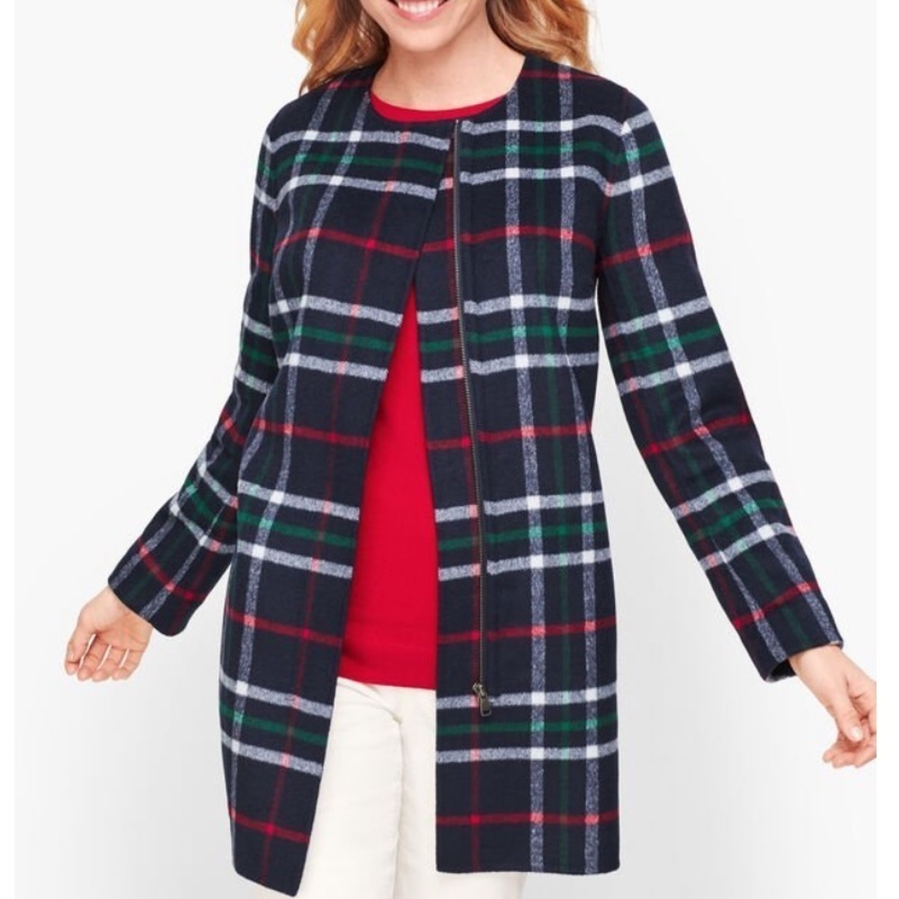 Talbots Double Face Plaid Topper